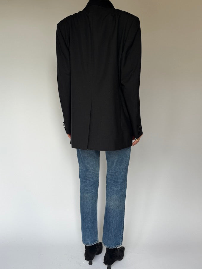 Vintage Single-Breasted Blazer black 6465