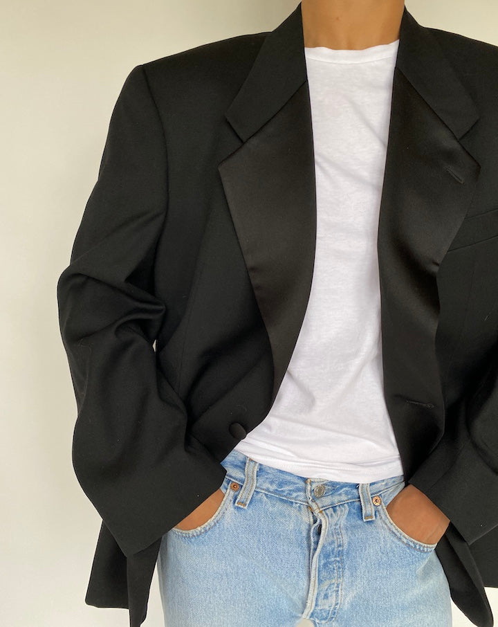 VINTAGE BLACK BLAZER 796