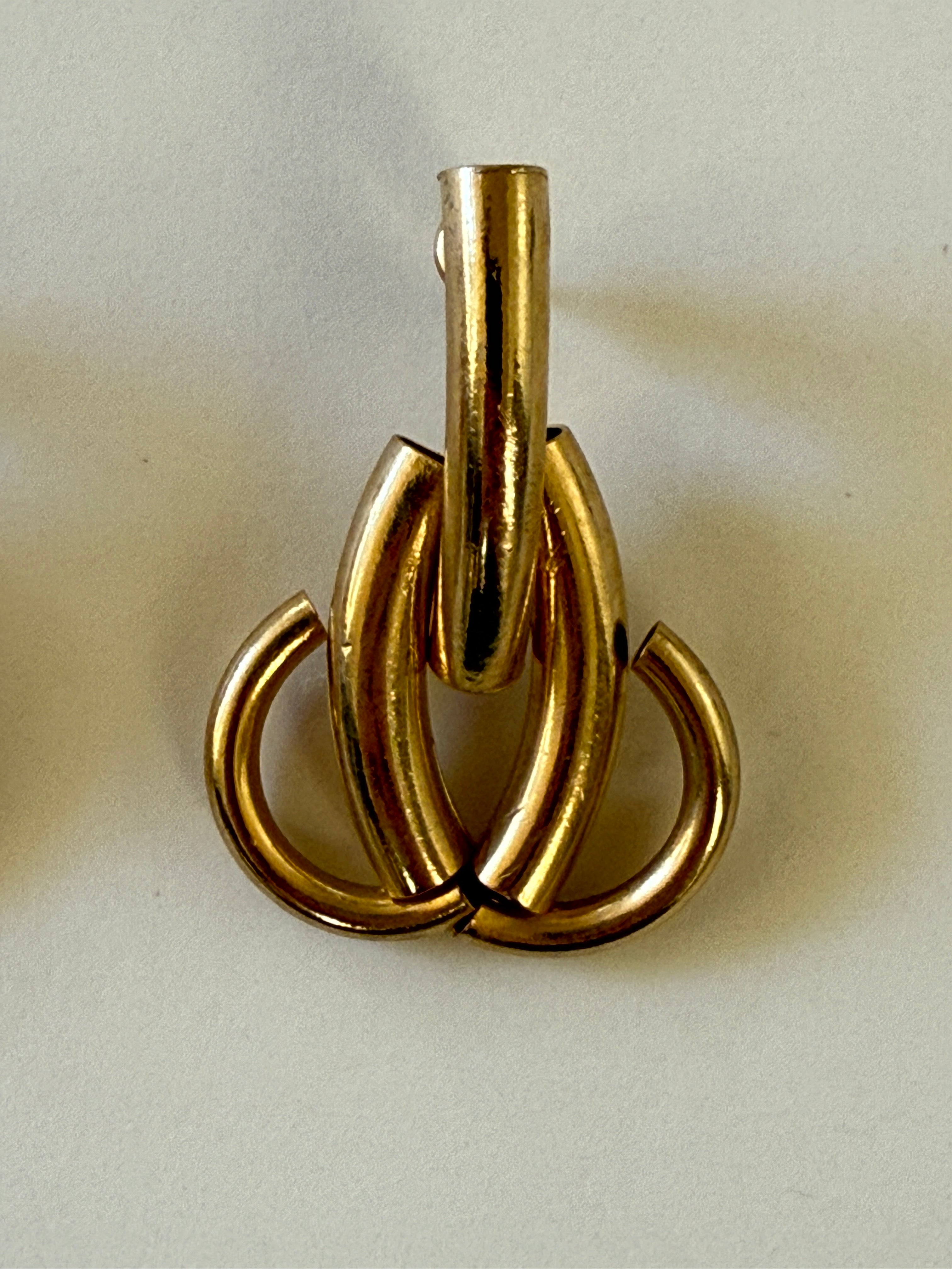 Vintage Gold Interlocking Hoop Earrings