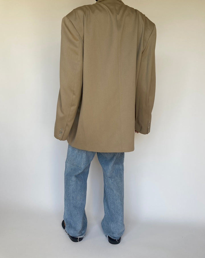 VINTAGE BEIGE DOUBLE BREASTED BLAZER 3185