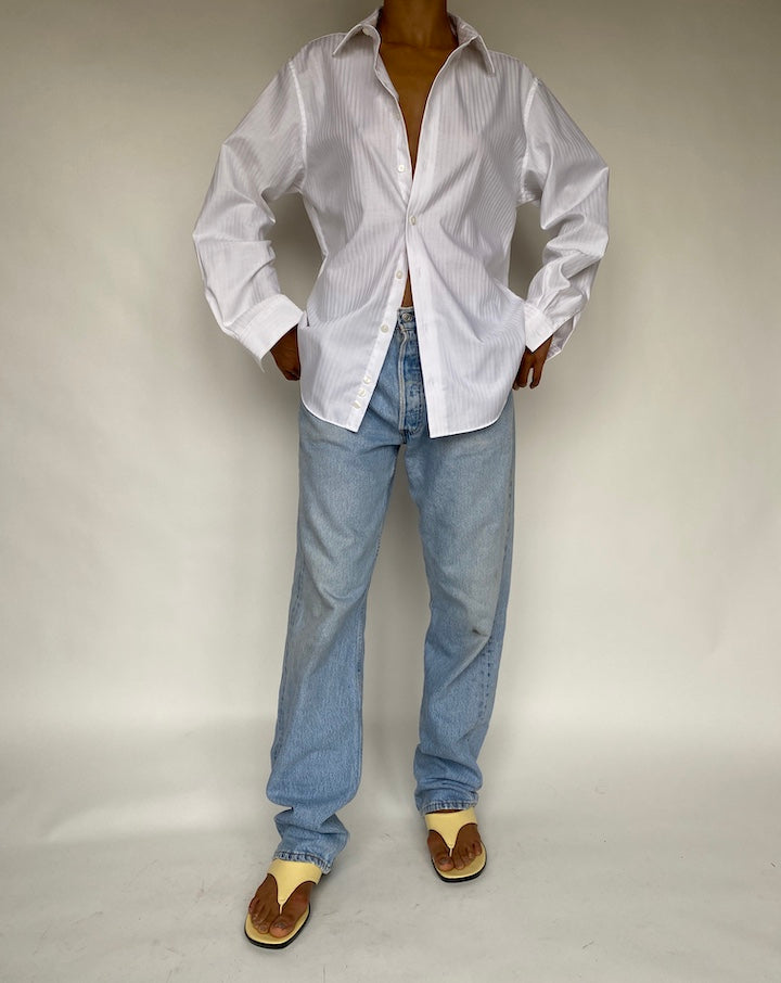 VINTAGE WHITE STRIPED SHIRT 797