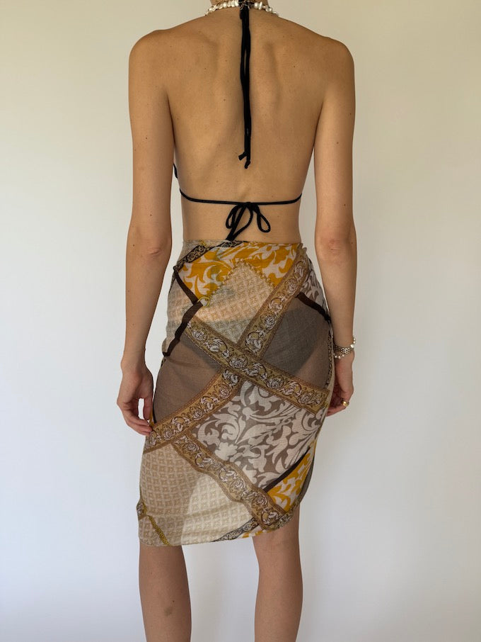 Vintage scarf/sarong in beige tones 6185