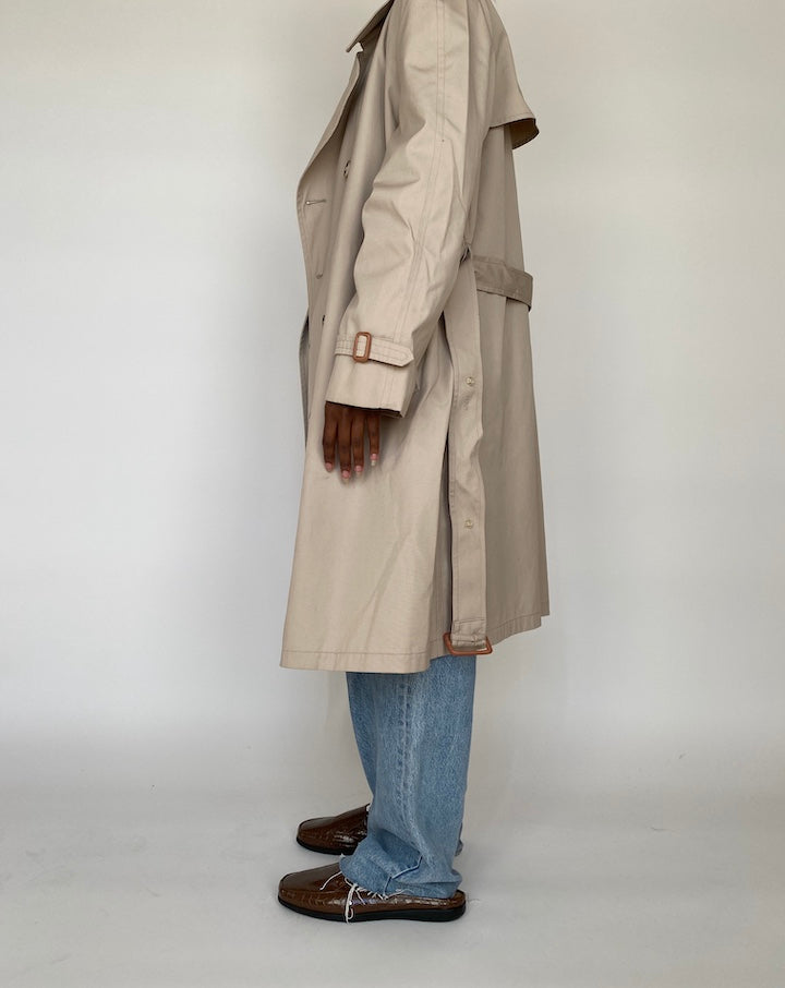 VINTAGE BEIGE OVERSIZED TRENCH COAT 1989