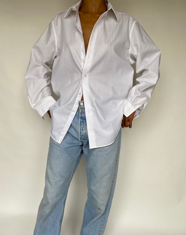 VINTAGE WHITE STRIPED SHIRT 797