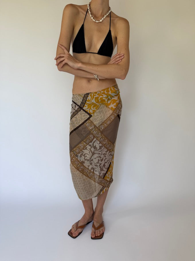 Vintage scarf/sarong in beige tones 6185
