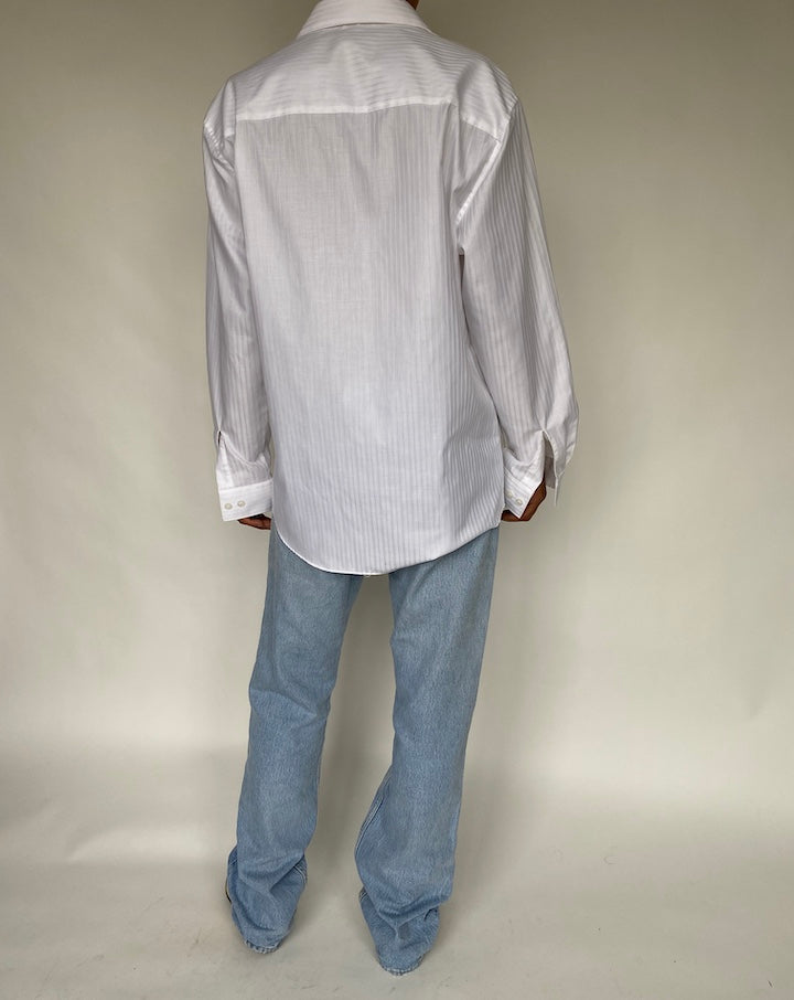 VINTAGE WHITE STRIPED SHIRT 797