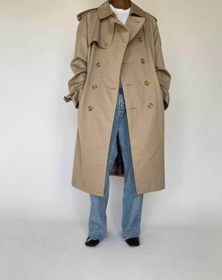 VINTAGE BEIGE OVERSIZED TRENCH COAT 4111