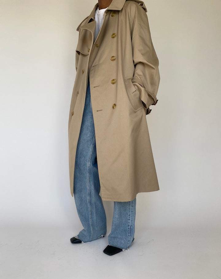 VINTAGE BEIGE OVERSIZED TRENCH COAT 4111