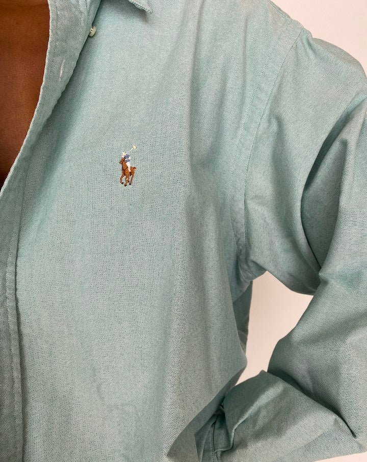 VINTAGE TURQUOISE RALPH LAUREN SHIRT 1992