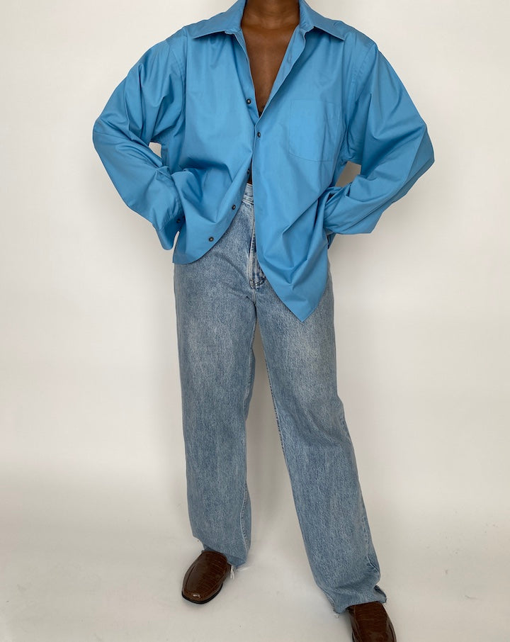 VINTAGE OVERSIZED BLUE SHIRT 1994