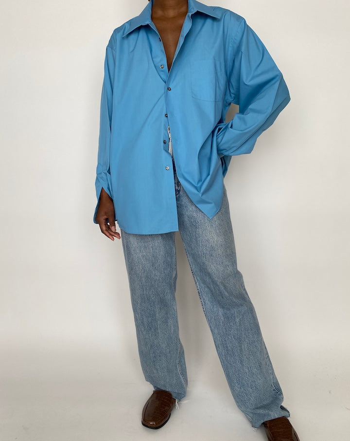 VINTAGE OVERSIZED BLUE SHIRT 1994