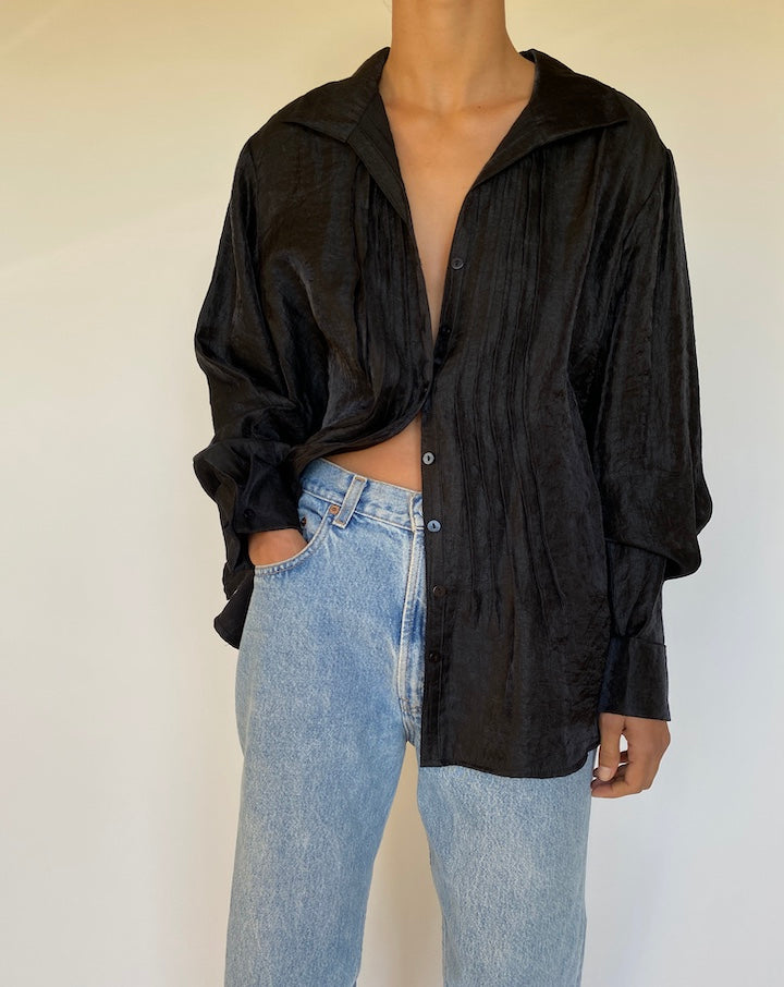 VINTAGE BLACK BLOUSE 2672