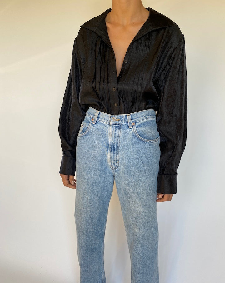 VINTAGE BLACK BLOUSE 2672