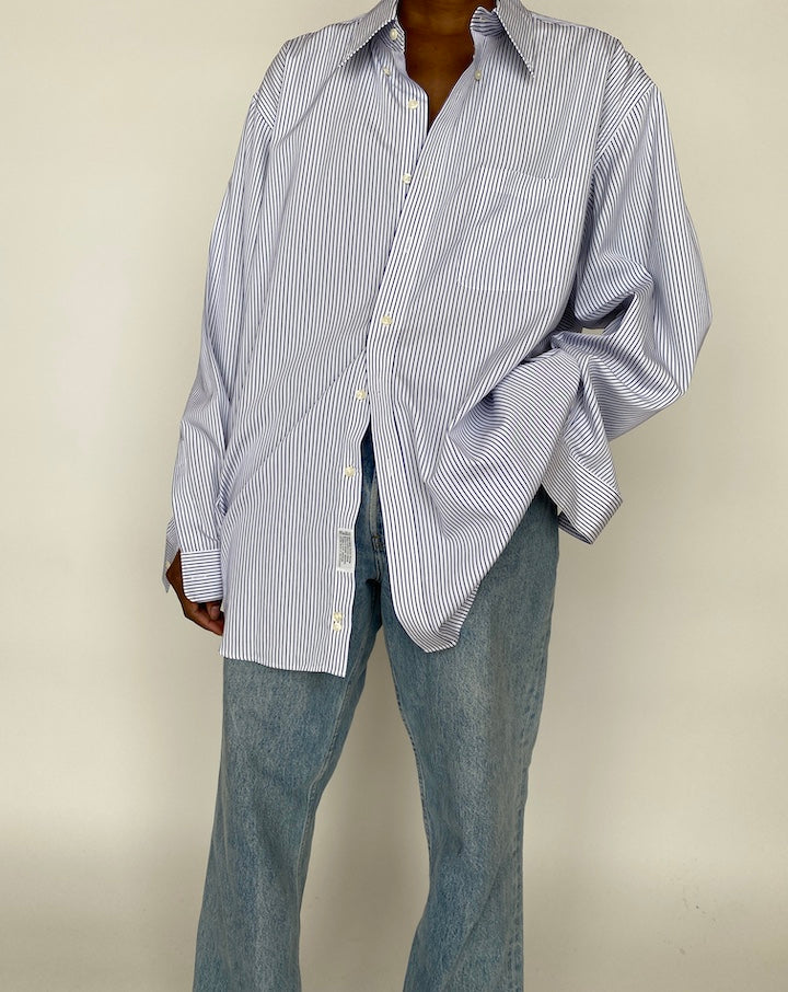 VINTAGE OVERSIZED BLUE STRIPED SHIRT 1996