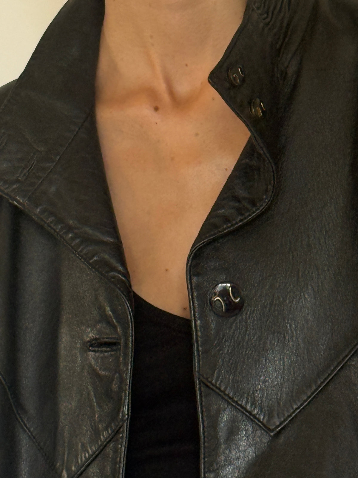 Vintage Leather Jacket Black 8097