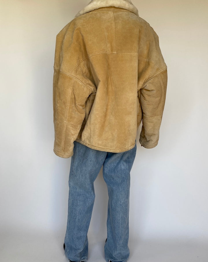 VINTAGE BEIGE SUEDE LEATHER JACKET 3191