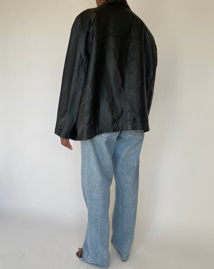 VINTAGE BLACK LEATHER JACKET 4119