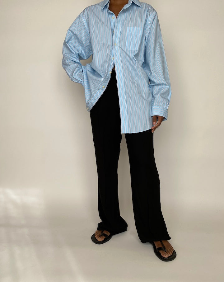 VINTAGE OVERSIZED BLUE STRIPED SHIRT 2002