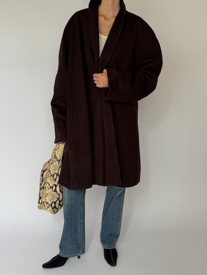 Vintage Oversized Full-Lenght Coat in Brown 6533