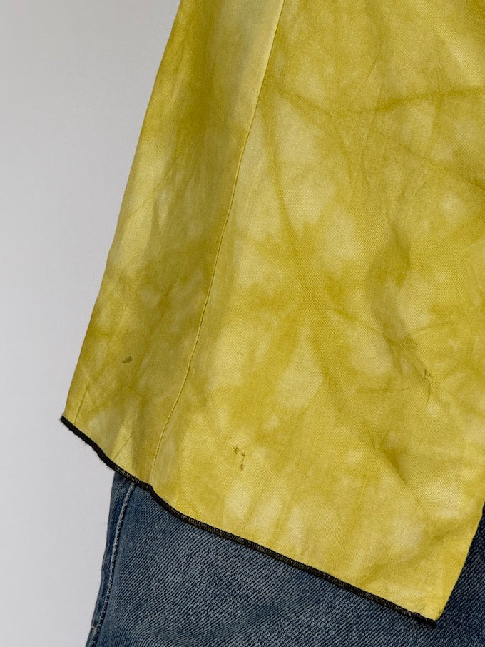 Vintage Sculptural Peplum Thin Shirt/Jacket in Chartreuse 6531