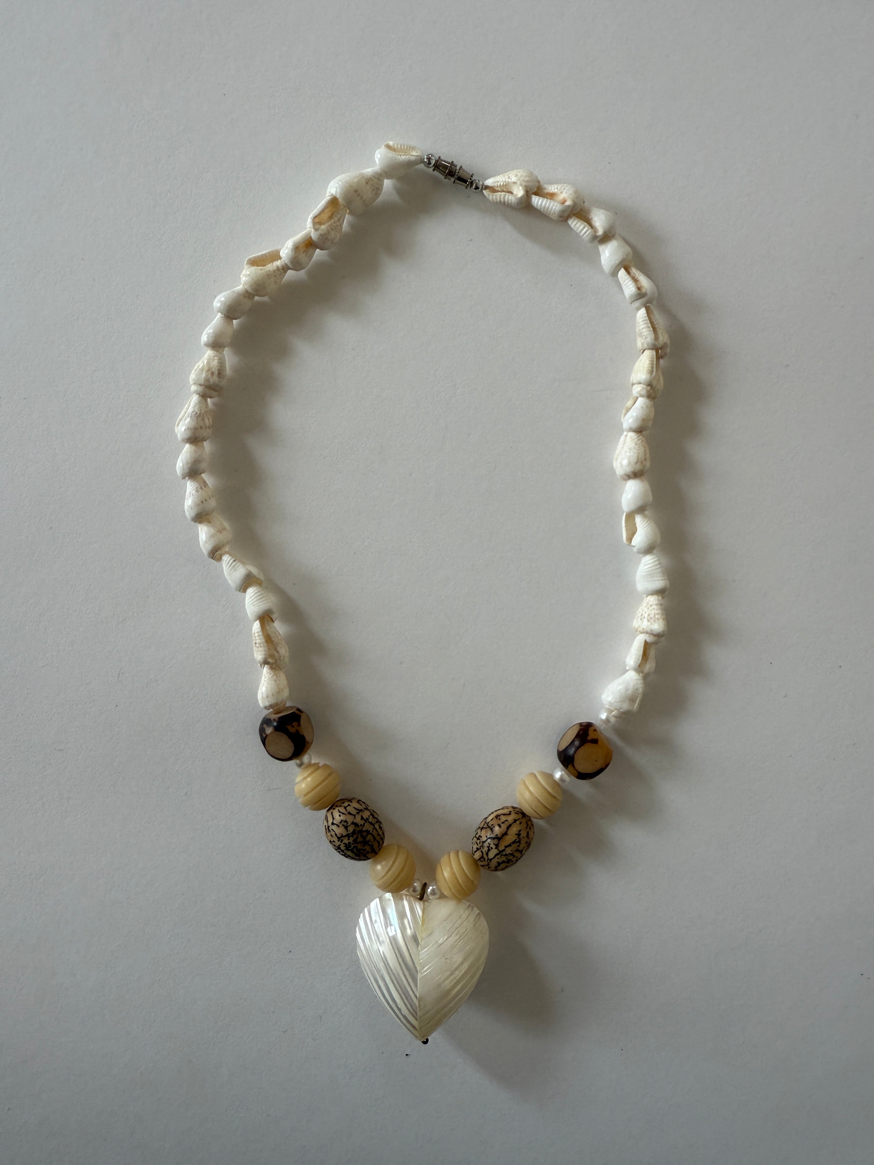 Vintage shell necklace front view
