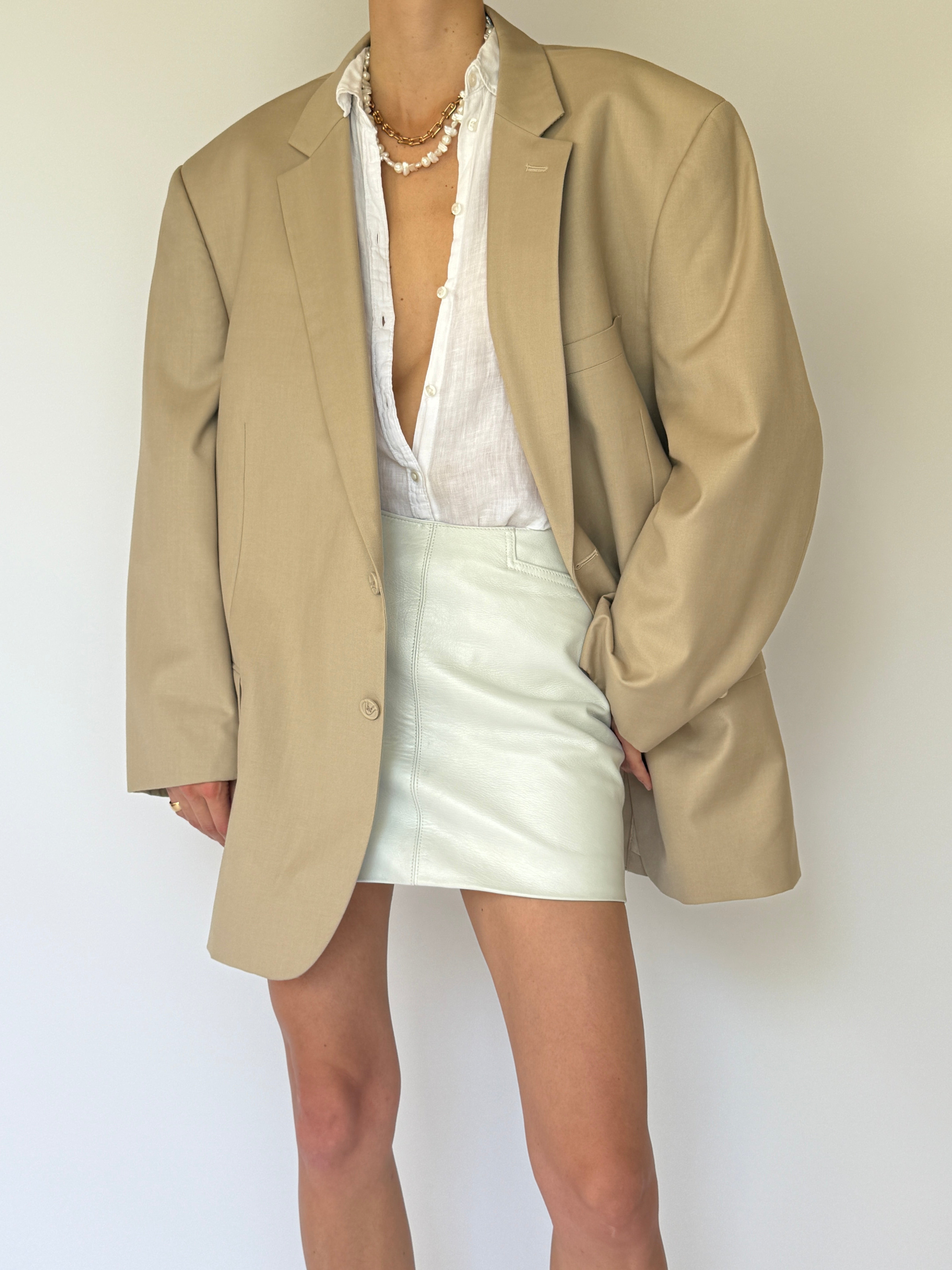 Vintage Oversized Blazer Beige 5738