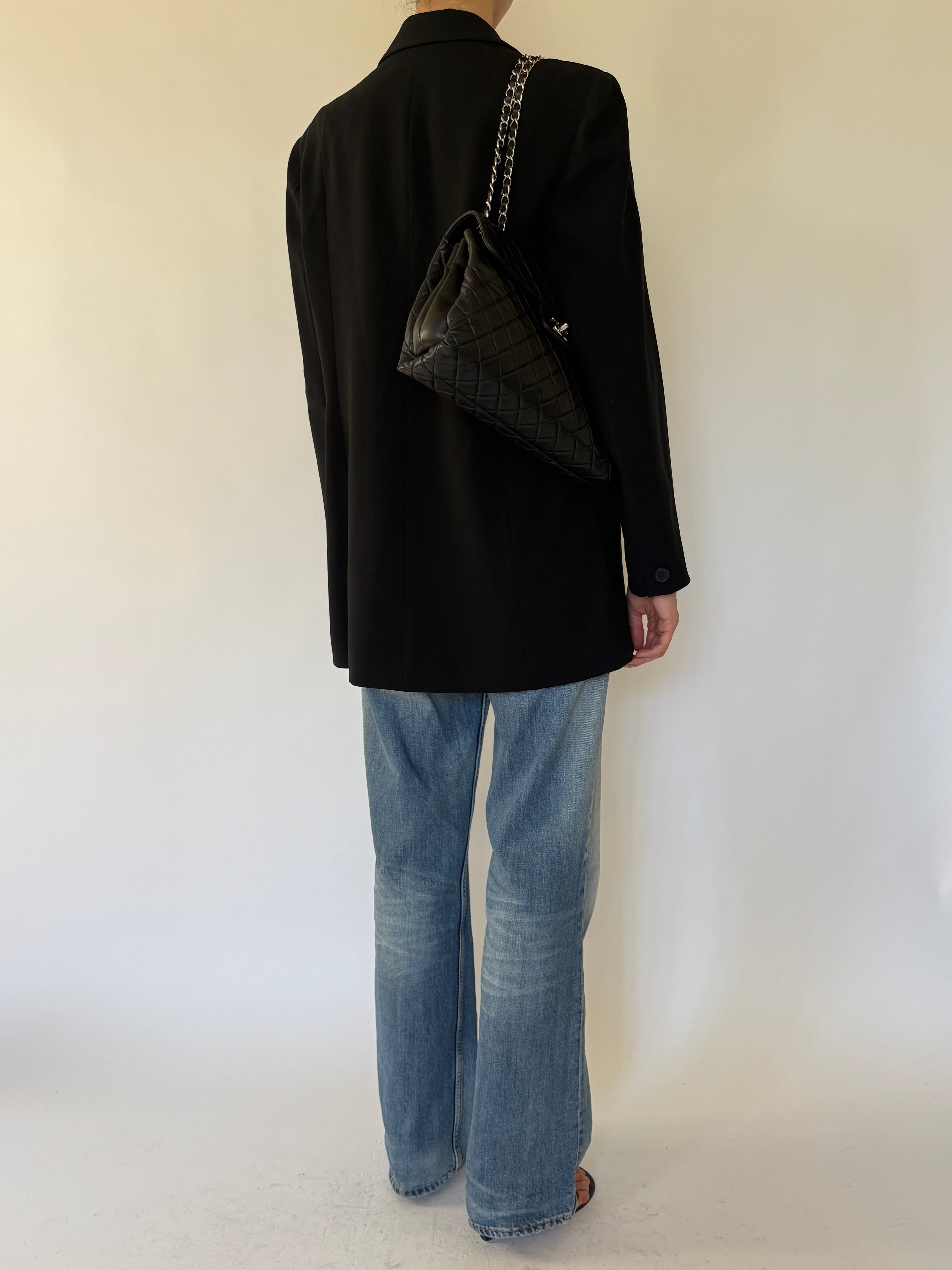 Vintage oversized black blazer back view