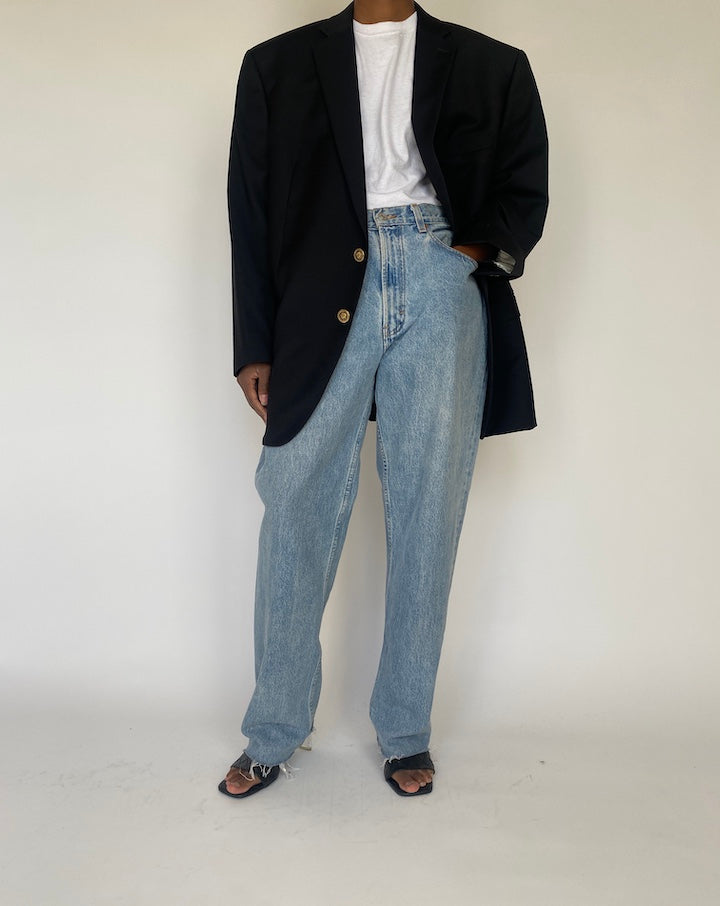VINTAGE OVERSIZED BLACK RALPH LAUREN BLAZER 4125