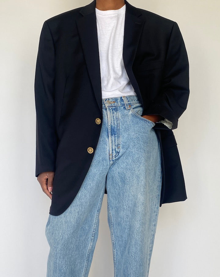 VINTAGE OVERSIZED BLACK RALPH LAUREN BLAZER 4125