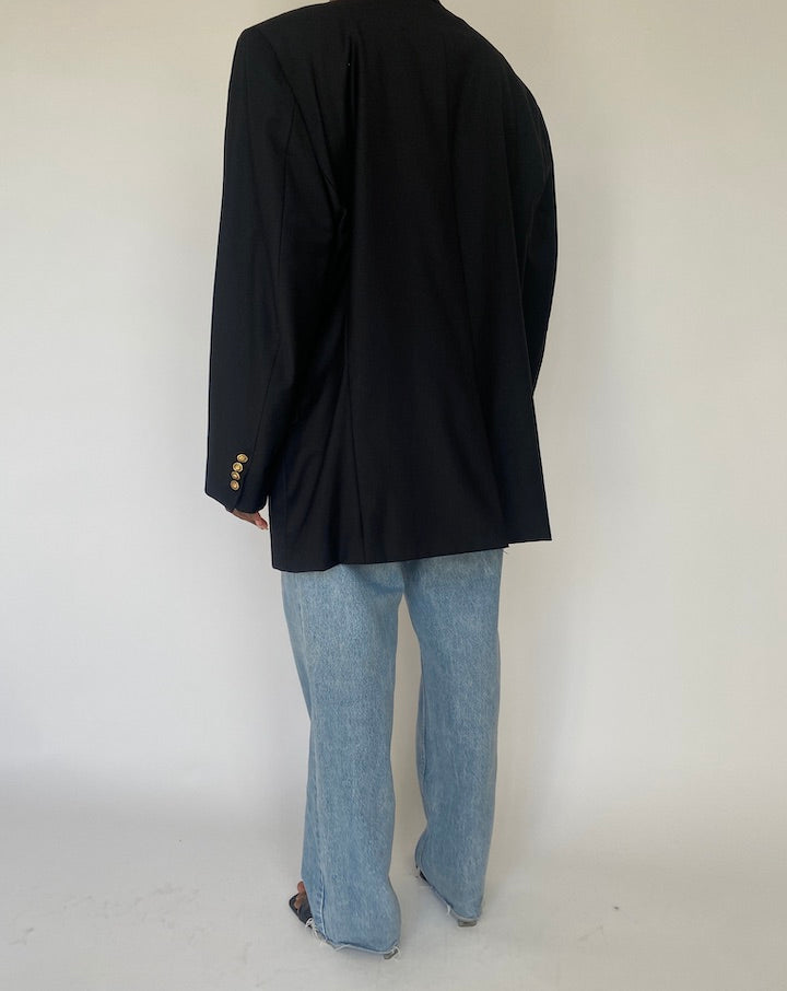 VINTAGE OVERSIZED BLACK RALPH LAUREN BLAZER 4125