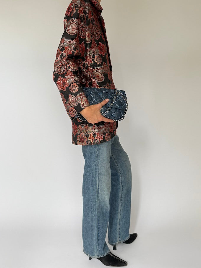 Vintage Jacquard Floral Blazer 6540