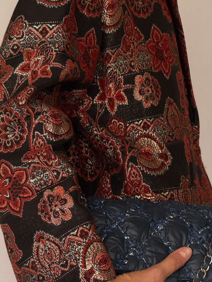 Vintage Jacquard Floral Blazer 6540