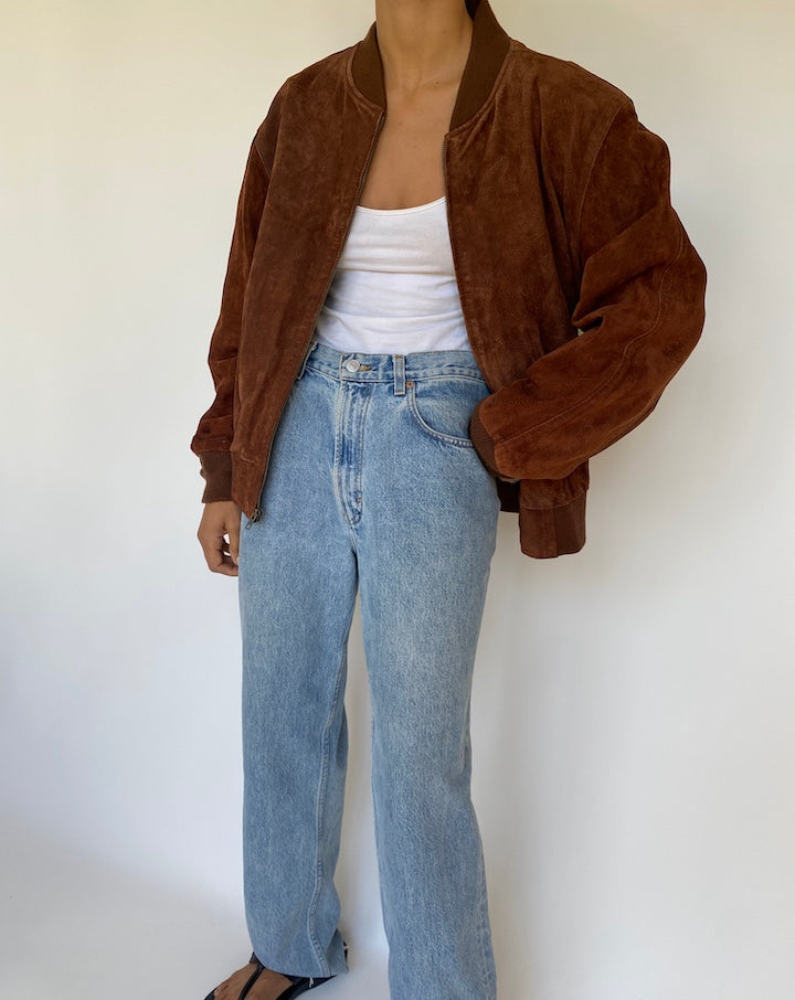 VINTAGE BROWN SUEDE LEATHER JACKET 3199