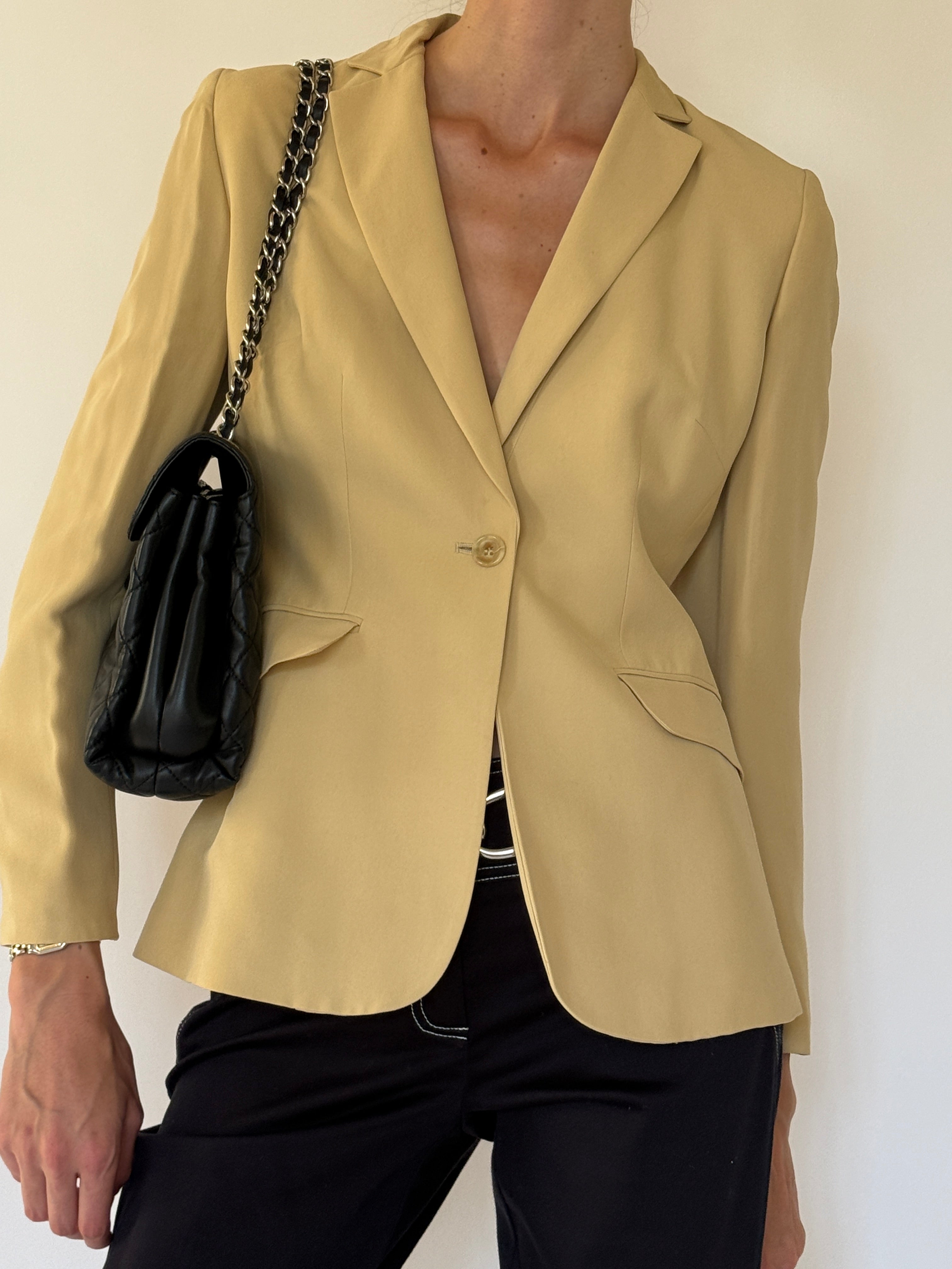 Vintage beige blazer front view