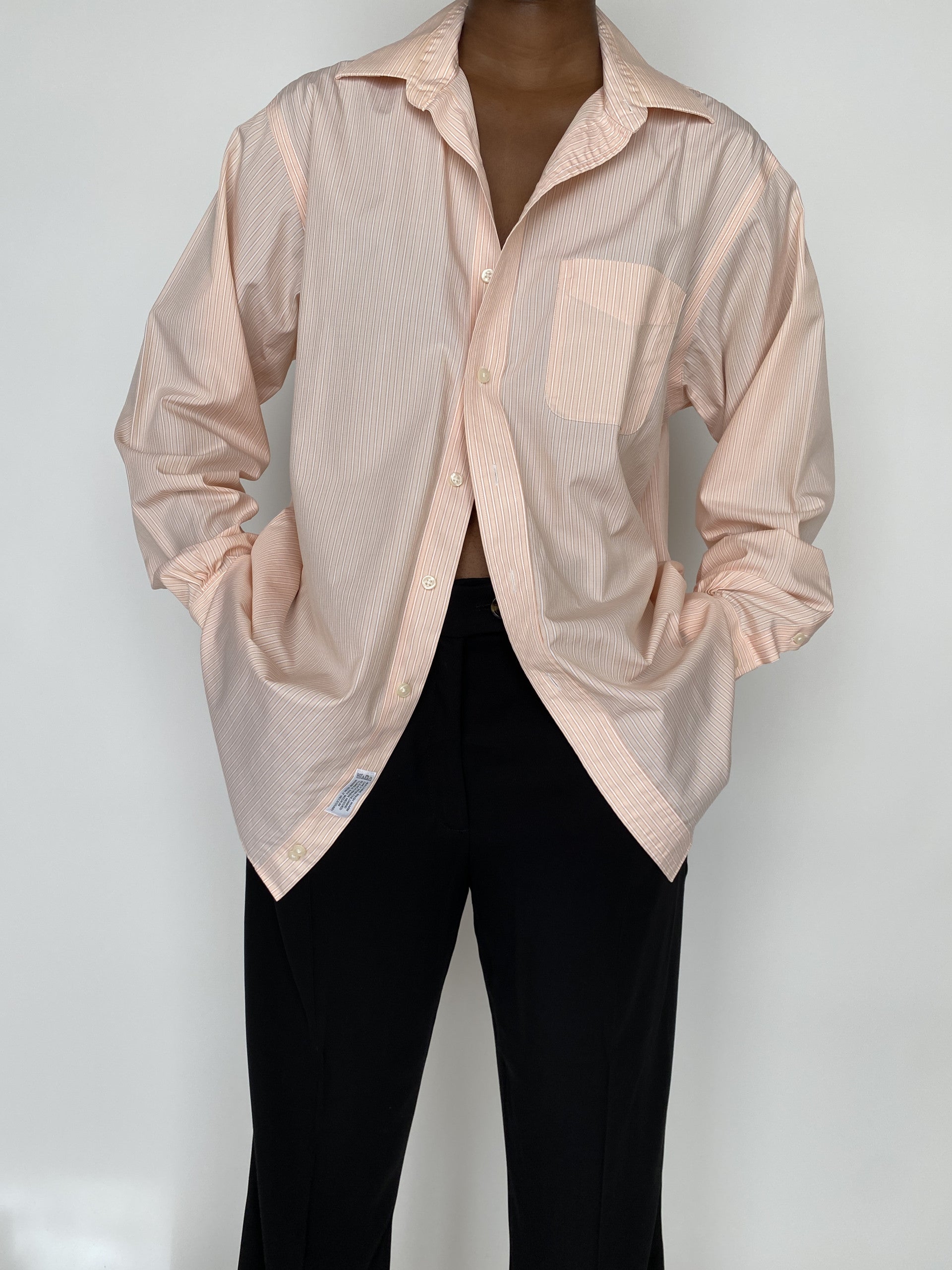 VINTAGE LIGHT ORANGE AND WHITE STRIPED SHIRT 2011