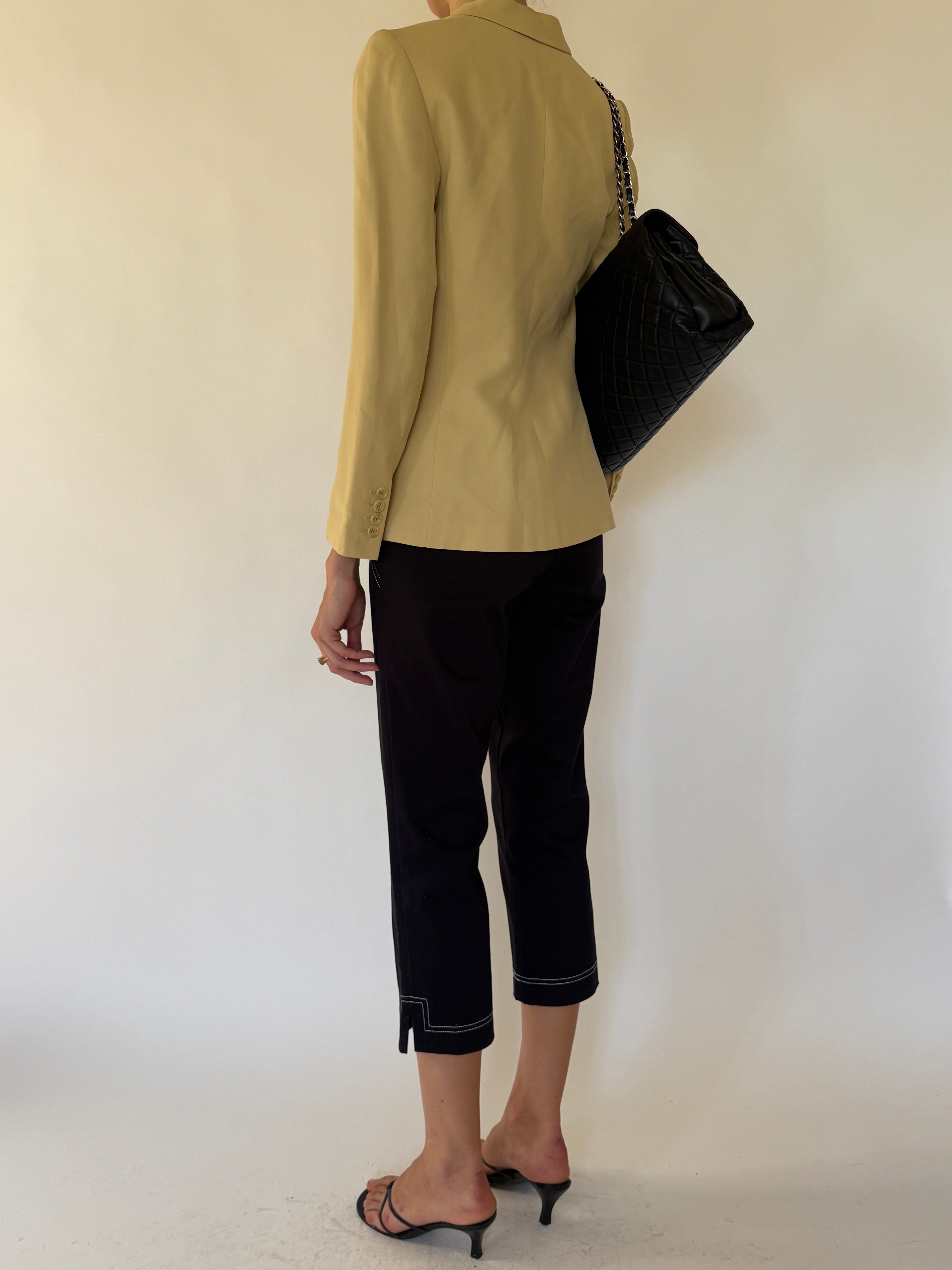 Vintage beige blazer back view