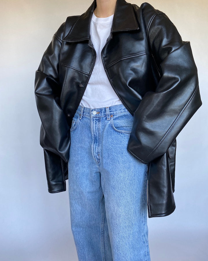 VINTAGE FAUX LEATHER JACKET 494