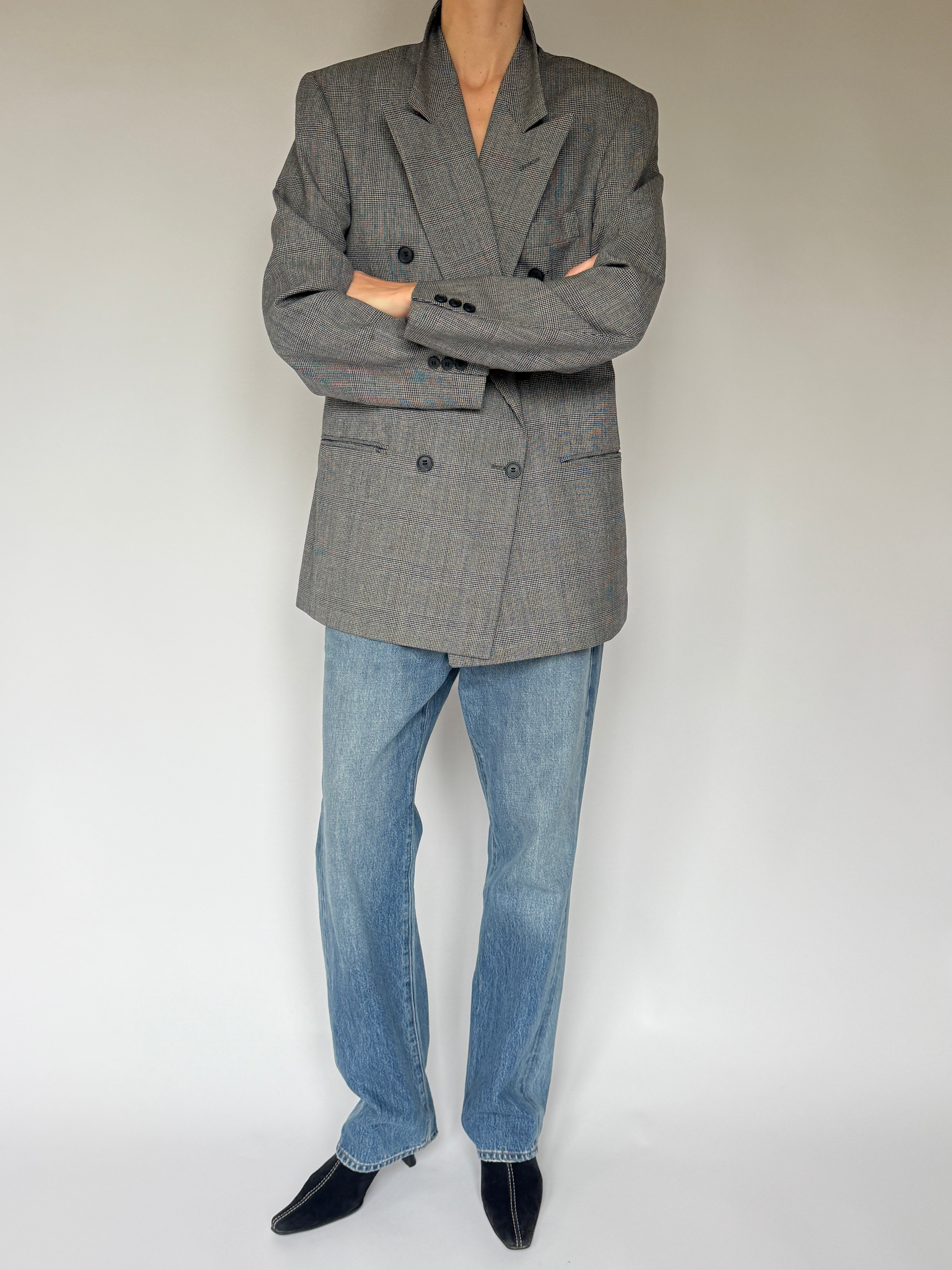 Vintage Double-Breasted Wool Blazer 7056