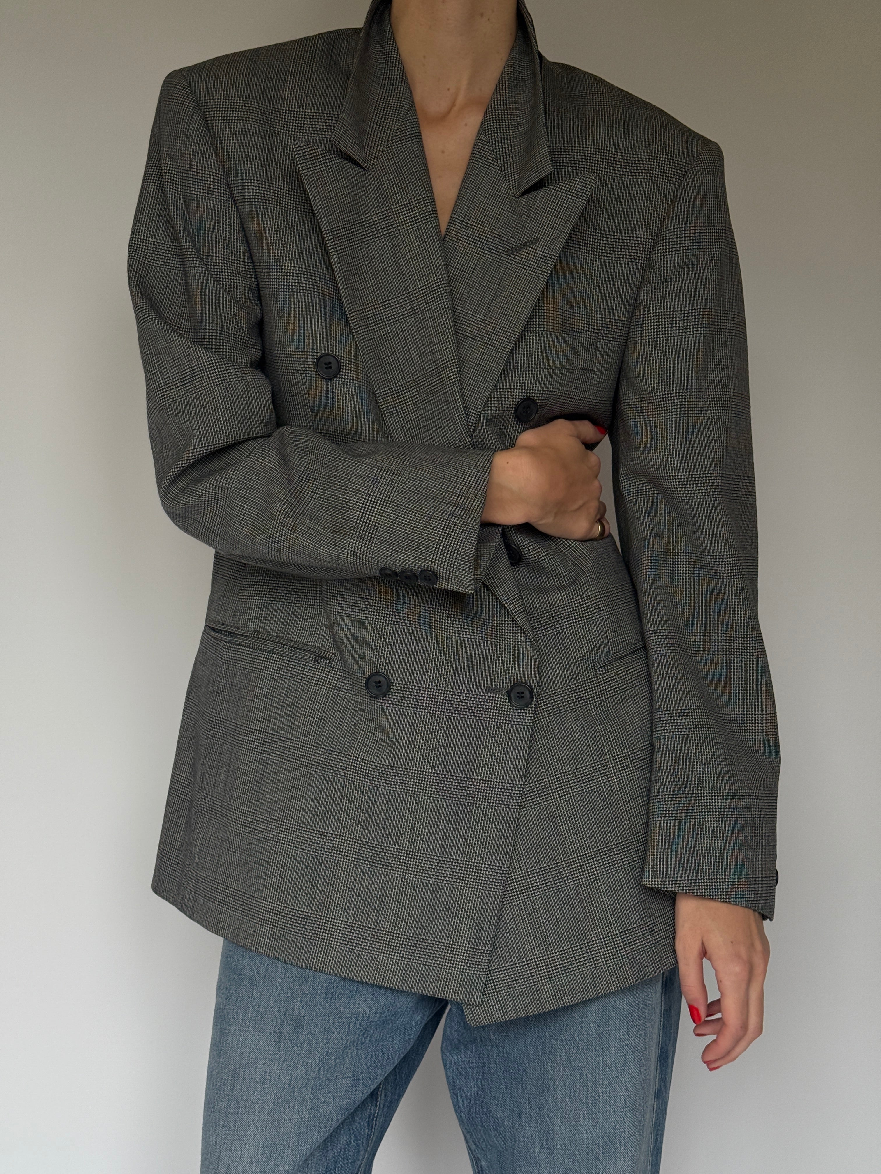 Vintage Double-Breasted Wool Blazer 7056