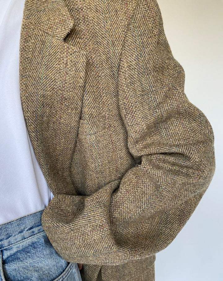 VINTAGE BEIGE WOOL BLAZER 3618