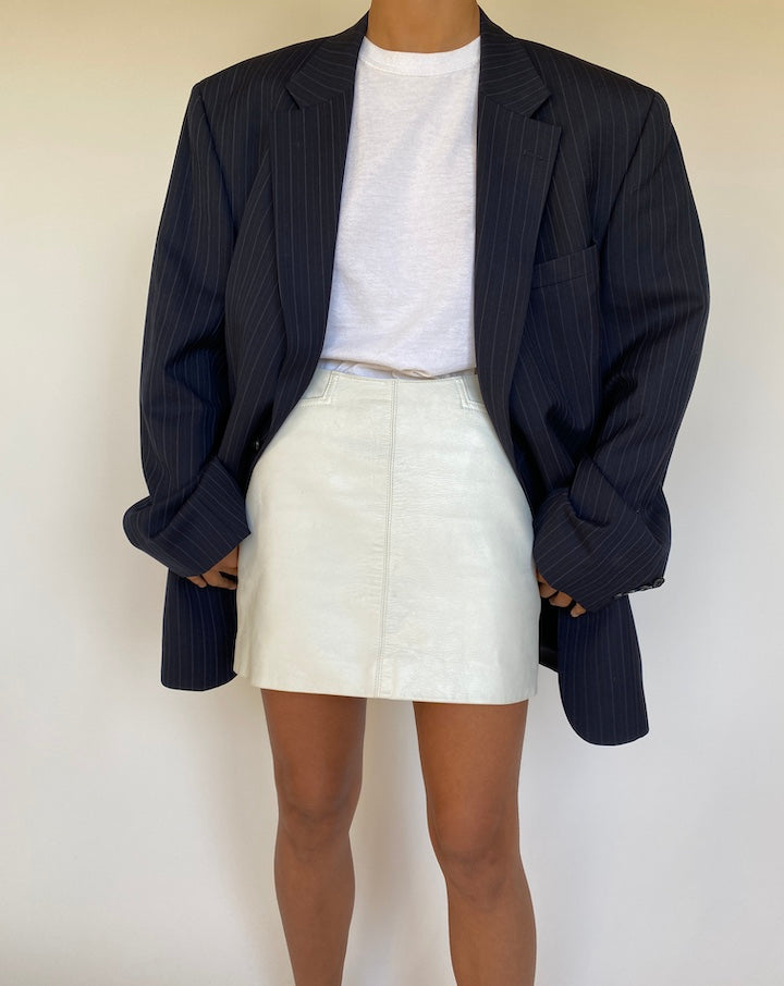 VINTAGE OVERSIZED PINSTRIPED WOOL BLAZER 1707