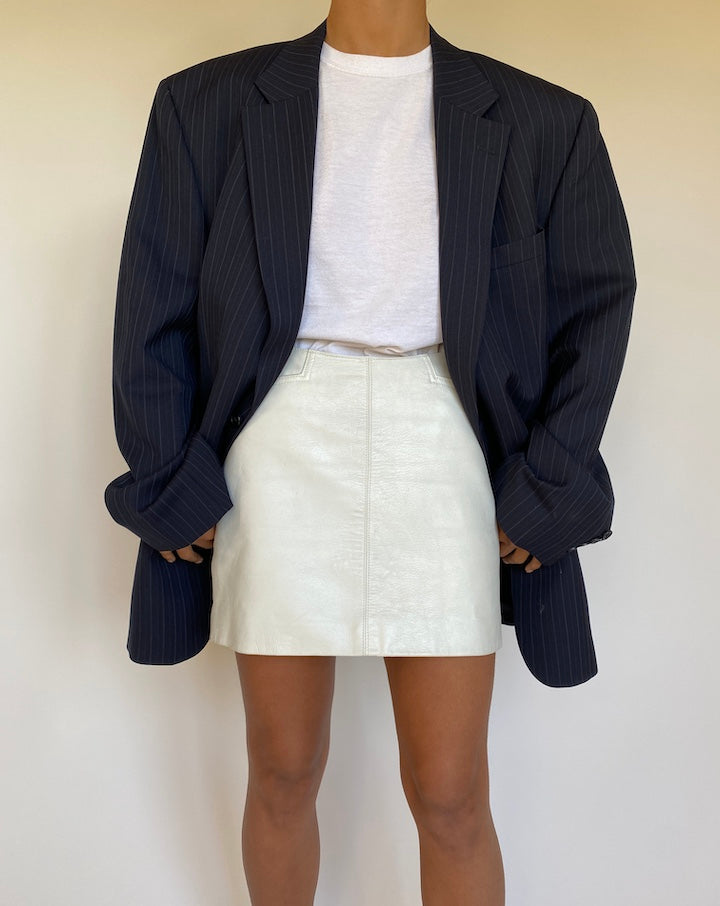 VINTAGE OVERSIZED PINSTRIPED WOOL BLAZER 1707