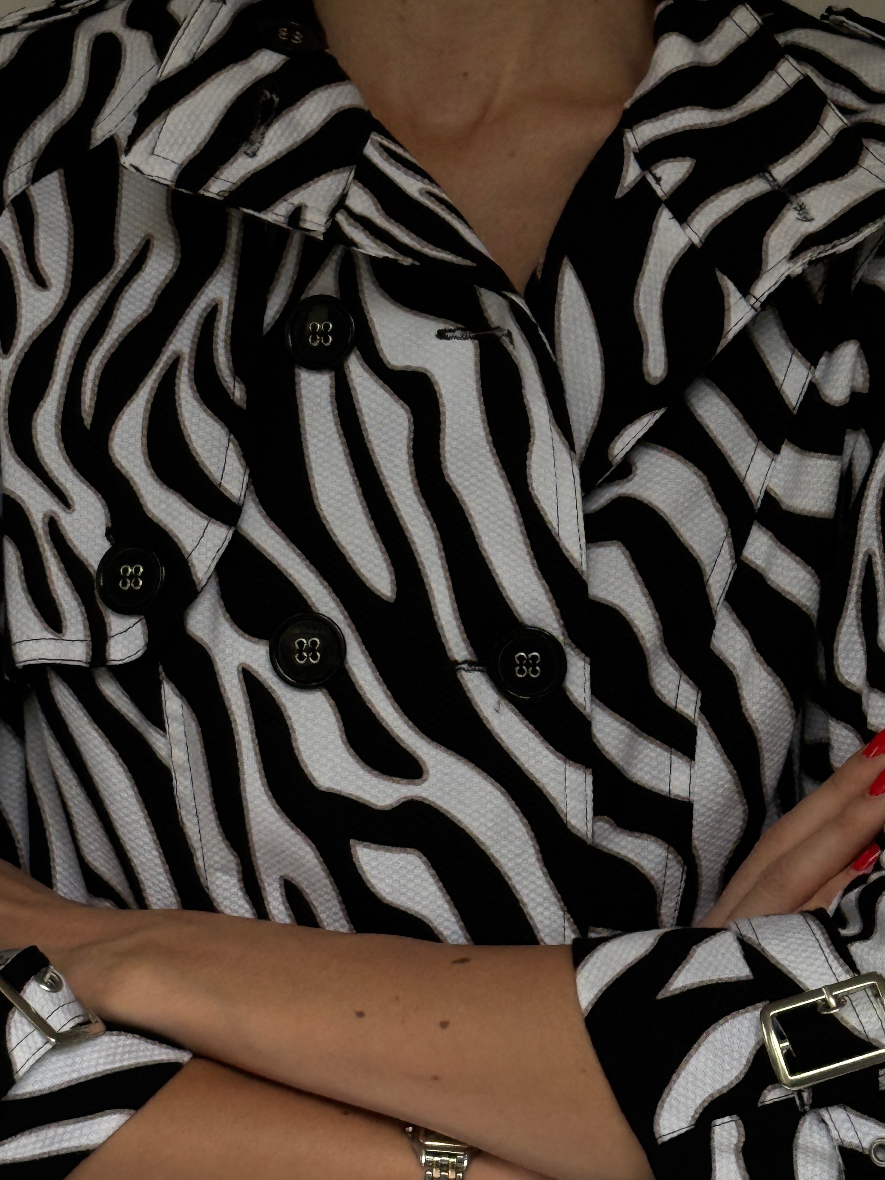 Vintage Zebra Print Belted Jacket