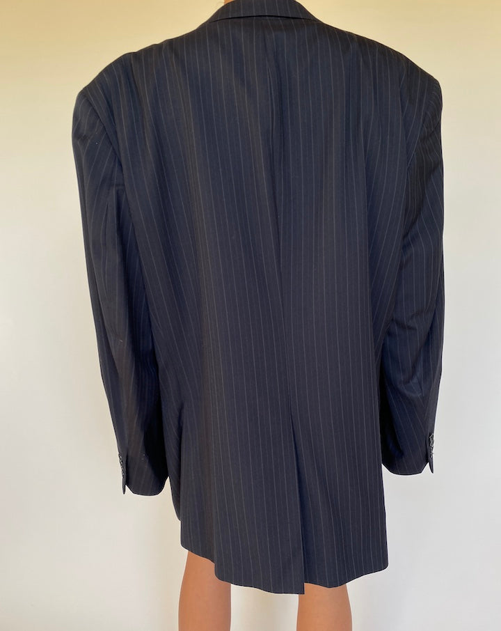 VINTAGE OVERSIZED PINSTRIPED WOOL BLAZER 1707