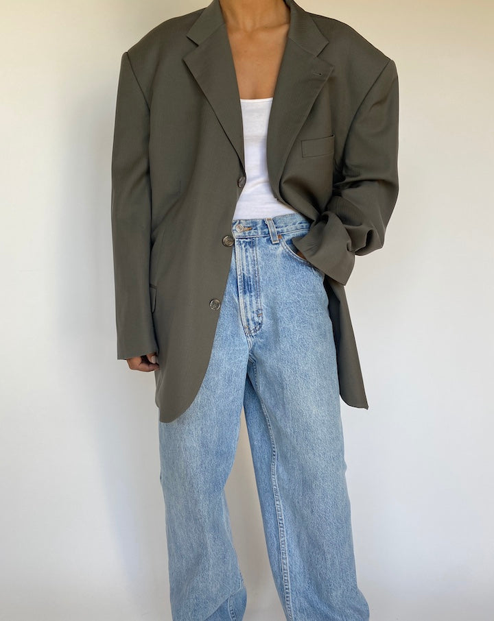 VINTAGE SINGLE BREASTED WOOL BLAZER 3206