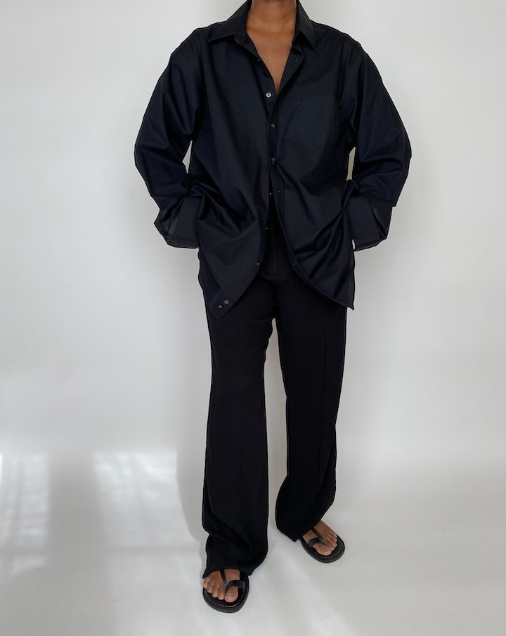 VINTAGE BLACK BUTTON DOWN SHIRT 2023
