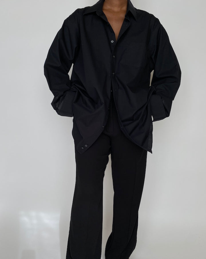 VINTAGE BLACK BUTTON DOWN SHIRT 2023