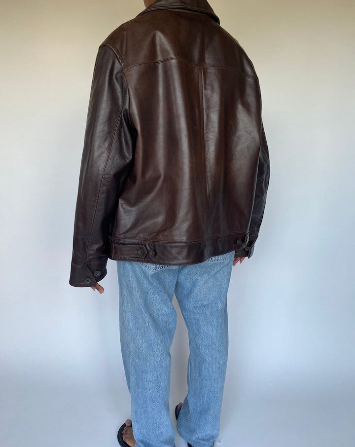 VINTAGE BROWN LEATHER JACKET 3622