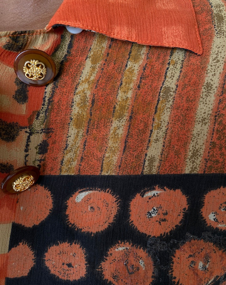 VINTAGE COLORFUL PATTERNED BLOUSE 2024