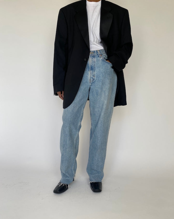 VINTAGE BLACK WOOL BLAZER 4136